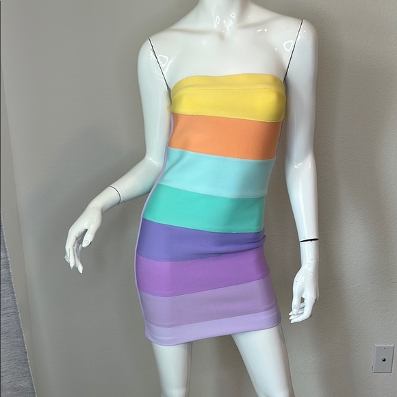 Susana Monaco Dresses & Skirts - Susana Monaco Strapless Yellow Orange Bodycon Dress size S